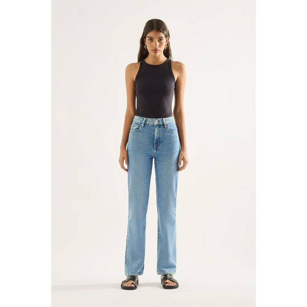 Zoe High Straight Jean - Cadence Blue