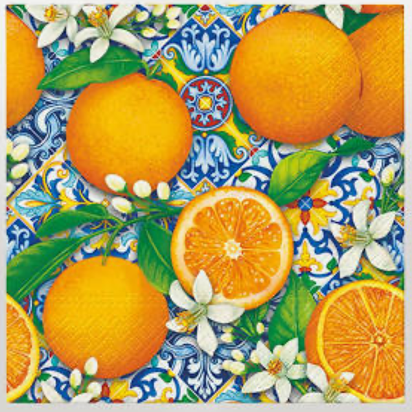 Orange Bloom Paper Napkins