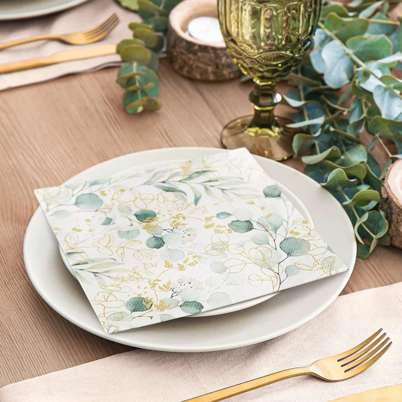 Golden Eucalyptus Paper Napkins