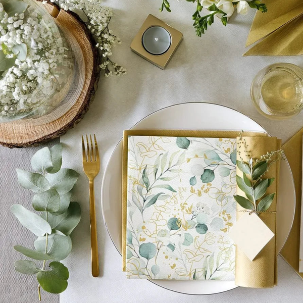 Golden Eucalyptus Paper Napkins