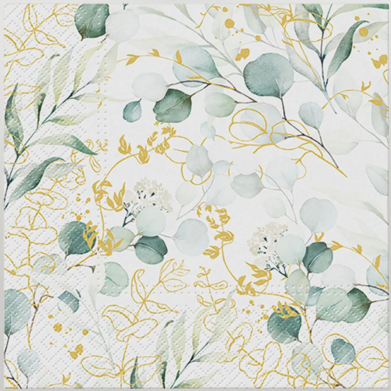 Golden Eucalyptus Paper Napkins
