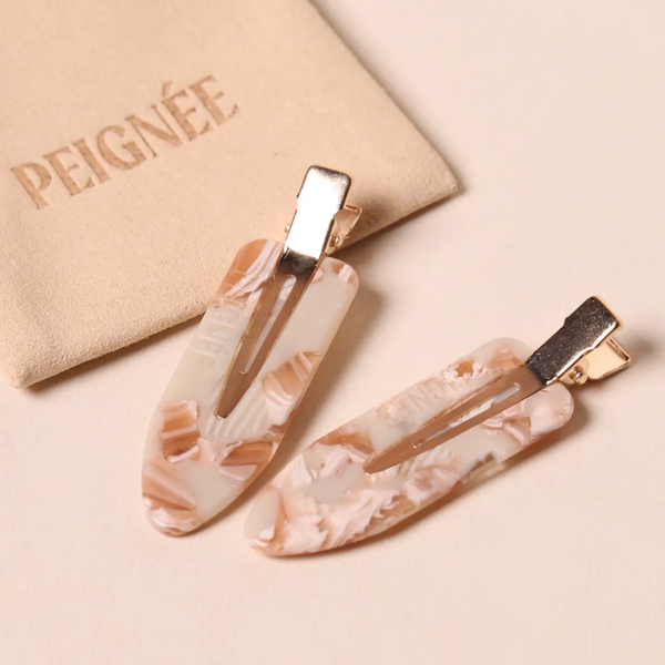 Barrette Hair Clip Set - Nougat
