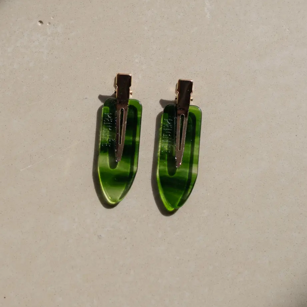 Barrette Hair Clip Set - Emerald