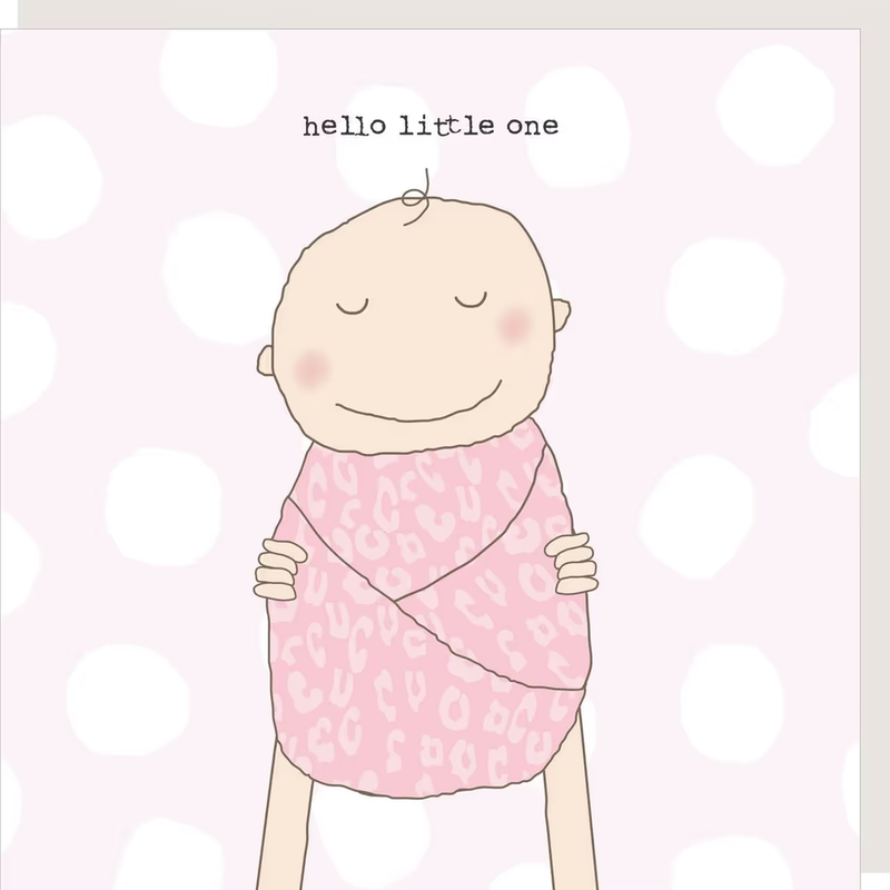 Hello Little One Greeting Card - Girl