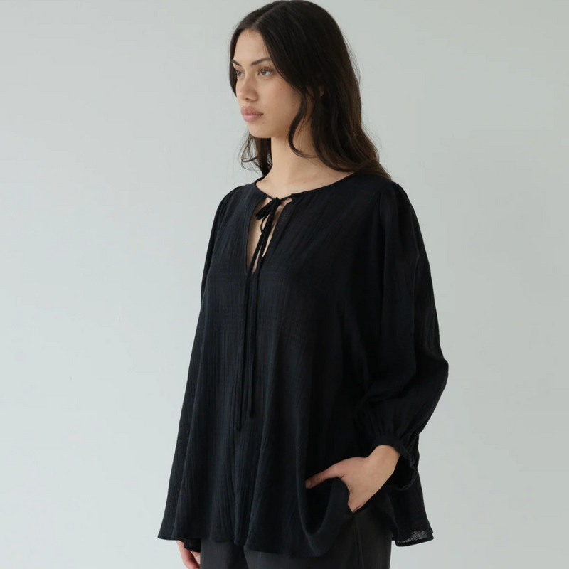 Check Tie Top - Black Check