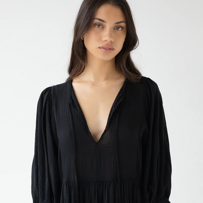 Midi Dress - Black Check