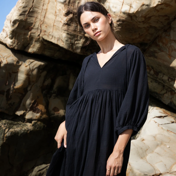 Midi Dress - Black Check