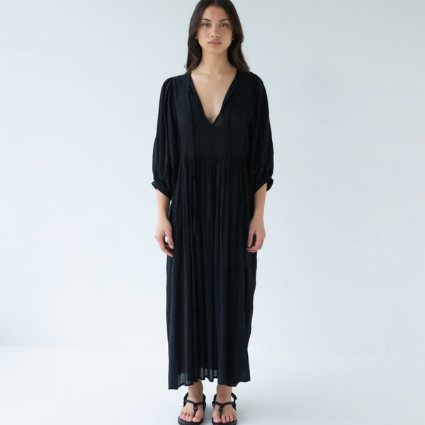 Midi Dress - Black Check