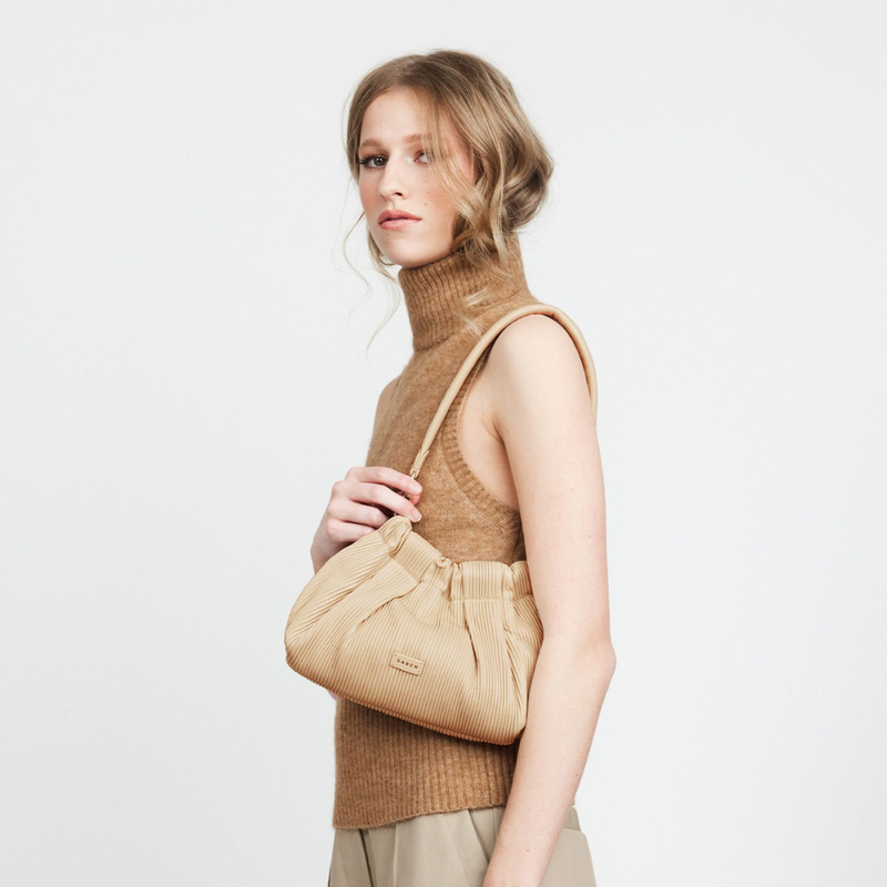 Alexis Shoulder Bag - Biscotti Pleat