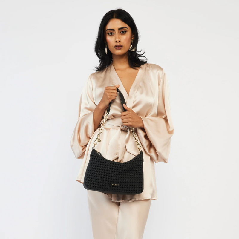 Dane Shoulder Bag - Black Braid