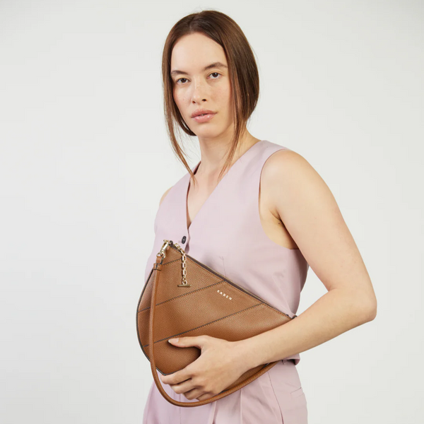 Gani Shoulder Bag - Tan Bias