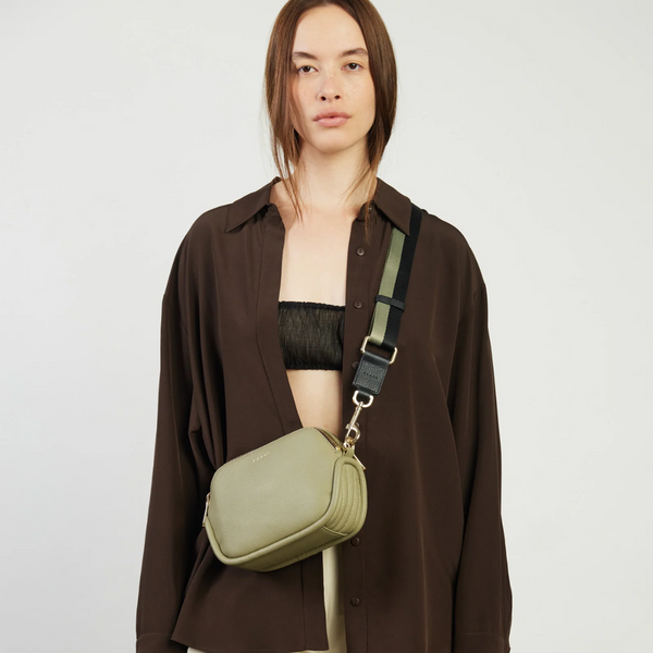 Feature Bag Strap - Black + Eucalyptus