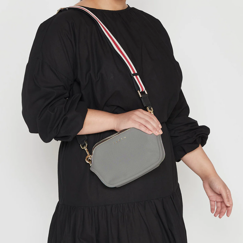 Feature Bag Strap - Black + Red + White