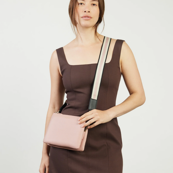 Feature Bag Strap - Black, White + Desert Rose