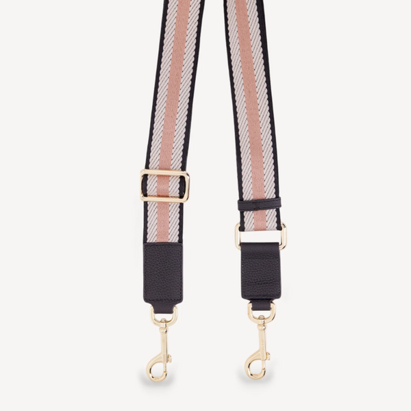 Feature Bag Strap - Black, White + Desert Rose