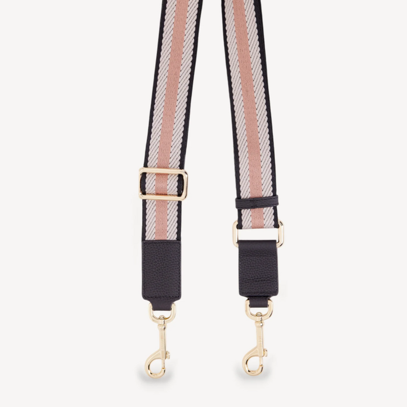 Feature Bag Strap - Black, White + Desert Rose