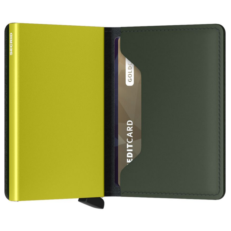 Slimwallet - Matte Green + Lime