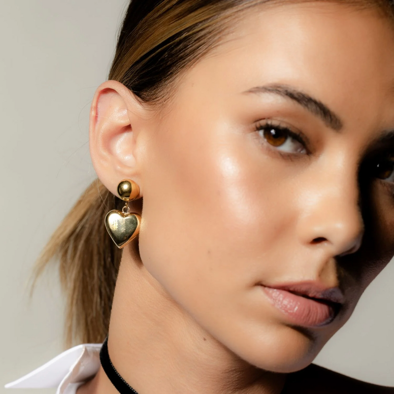 Cupid Drop Earrings - Gold