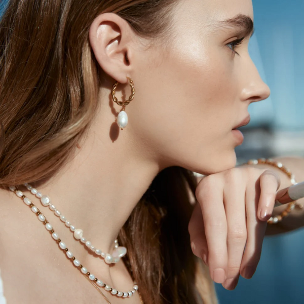 Amalfi Necklace - Pearl + Silver