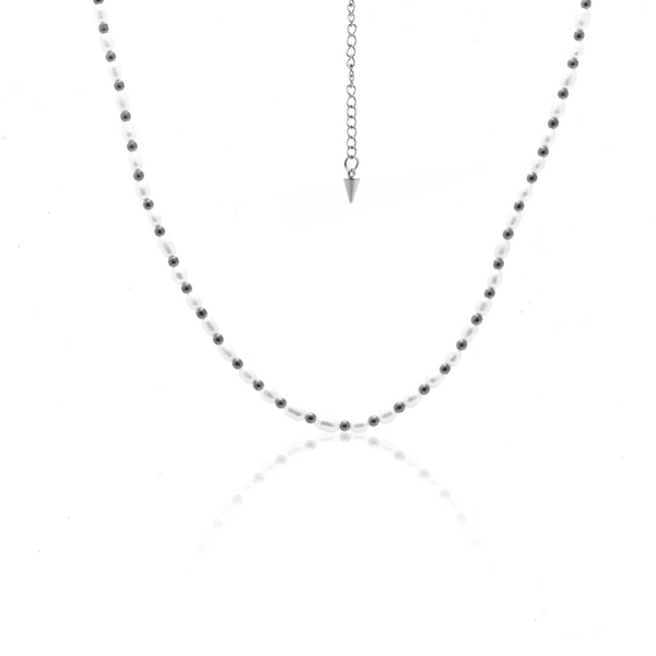 Amalfi Necklace - Pearl + Silver