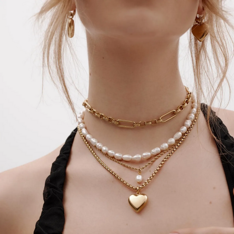 Blanc Necklace - Pearl + Gold