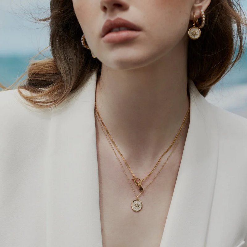 Guiding Star Necklace - White Topaz + Gold