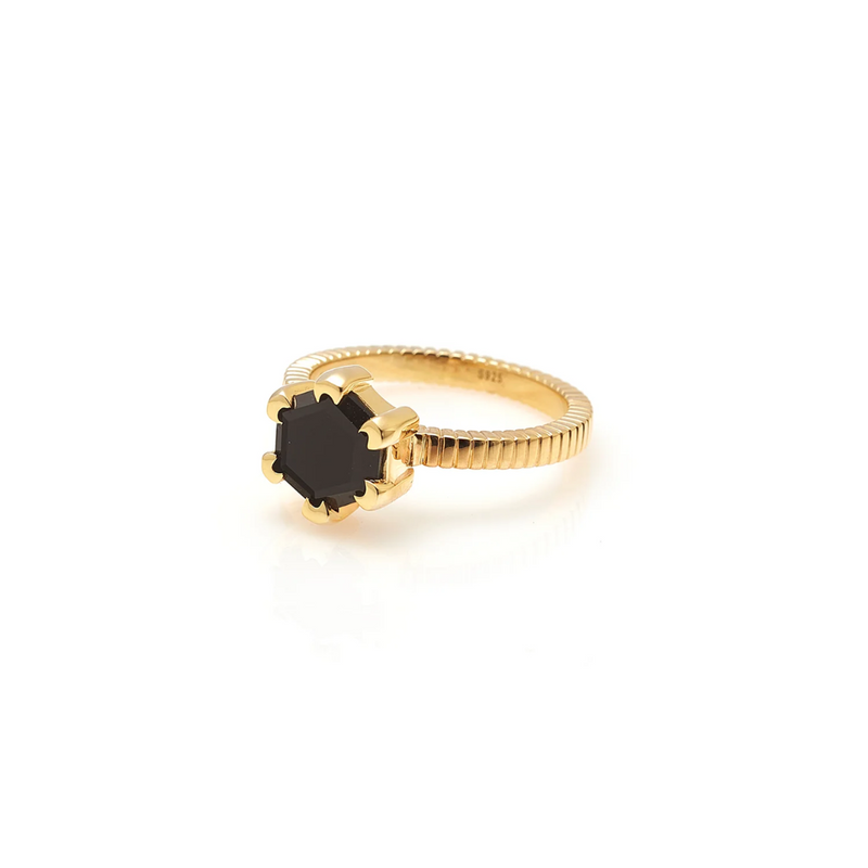 Harmony Ring - Black Spinel + Gold