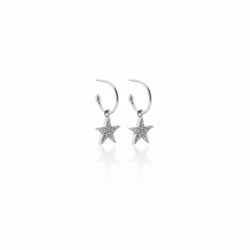 Lumiere Star Hoops - Silver