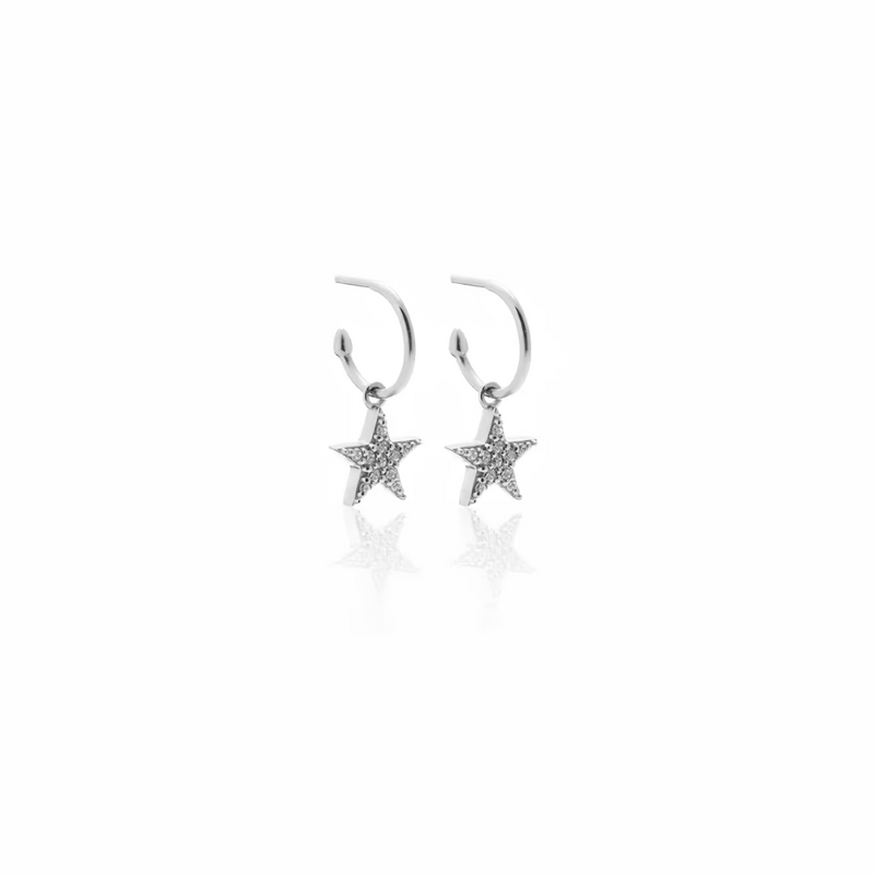 Lumiere Star Hoops - Silver