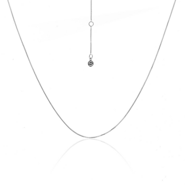 Fine Box Chain Necklace - Silver