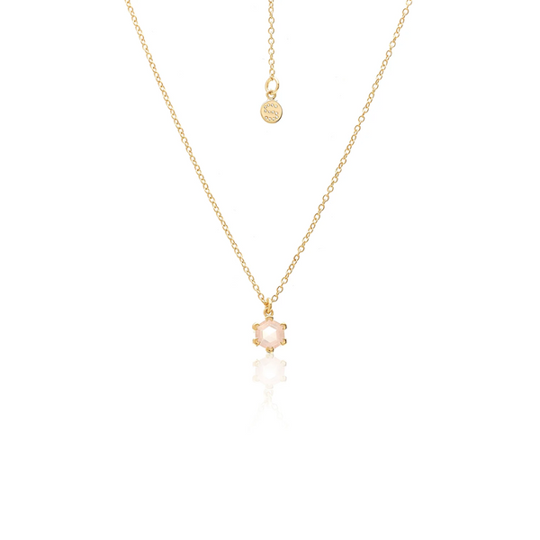 Harmony Necklace - Rose Quartz + Gold
