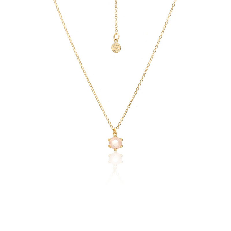 Harmony Necklace - Rose Quartz + Gold
