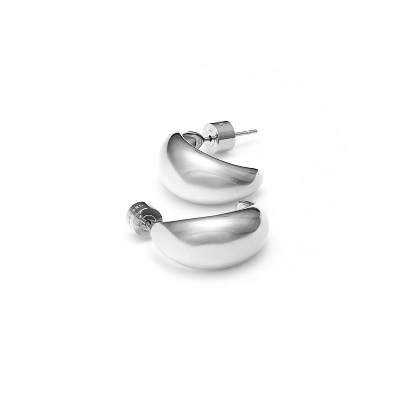 Dynamic Medium Hoop Earrings - Silver