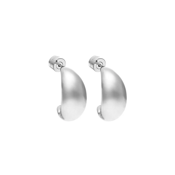 Dynamic Medium Hoop Earrings - Silver