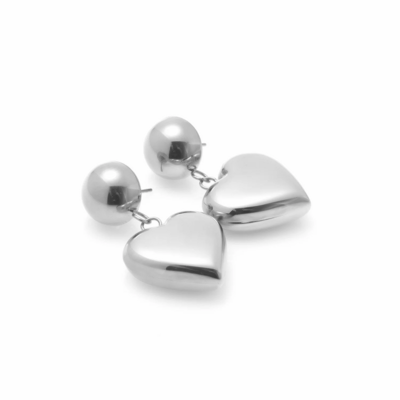 Cupid Drop Earrings - Silver