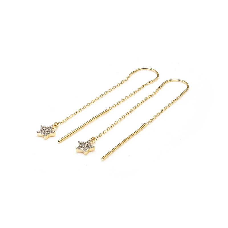 Etoile Thread Earrings - Gold