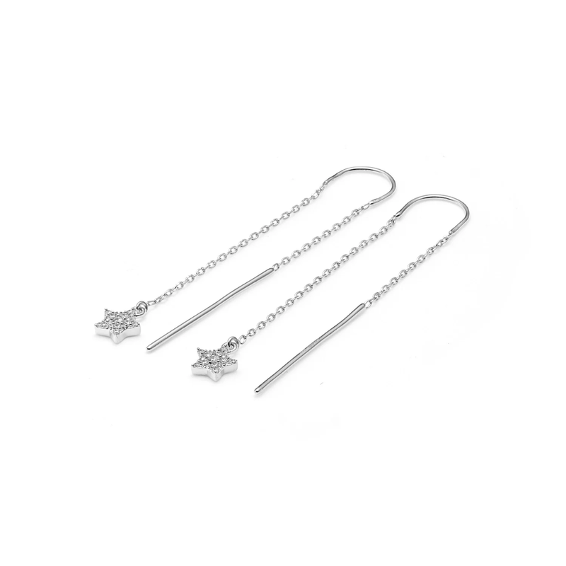 Etoile Thread Earrings - Silver