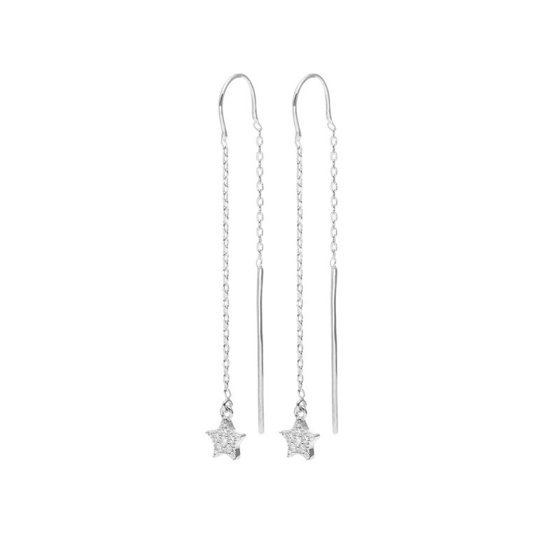 Etoile Thread Earrings - Silver