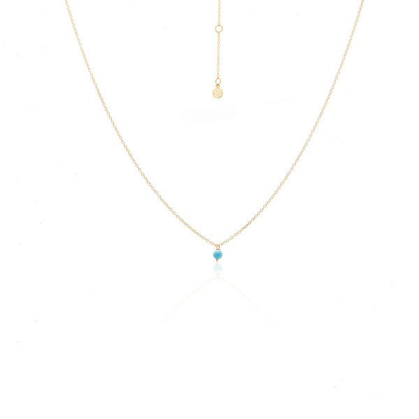 Mini Turquoise Necklace - Gold