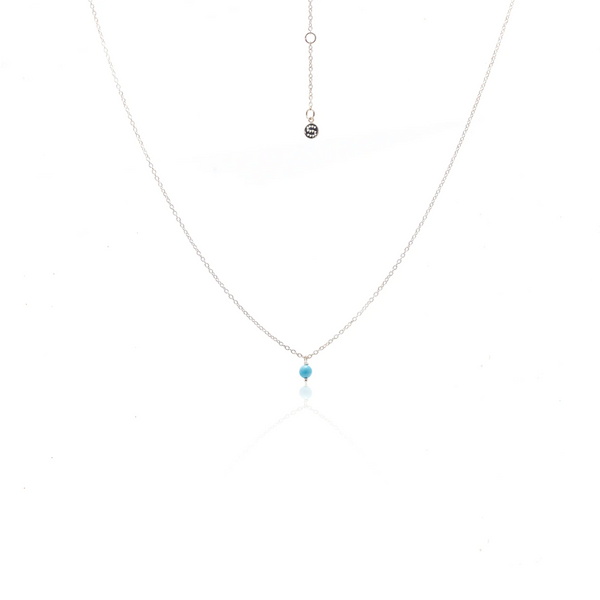 Mini Turquoise Necklace - Silver