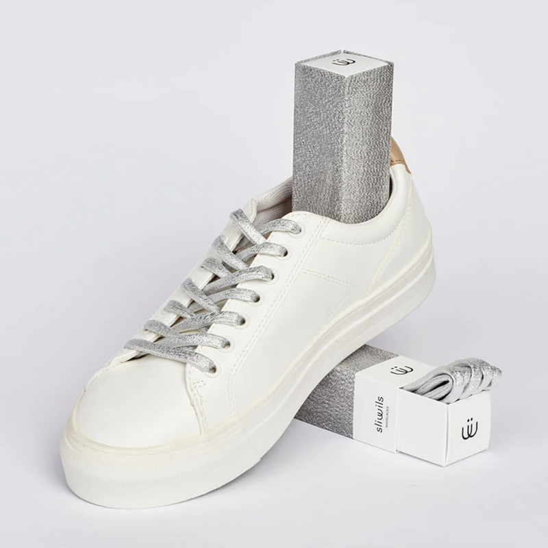 Manhattan Silver Shoelaces