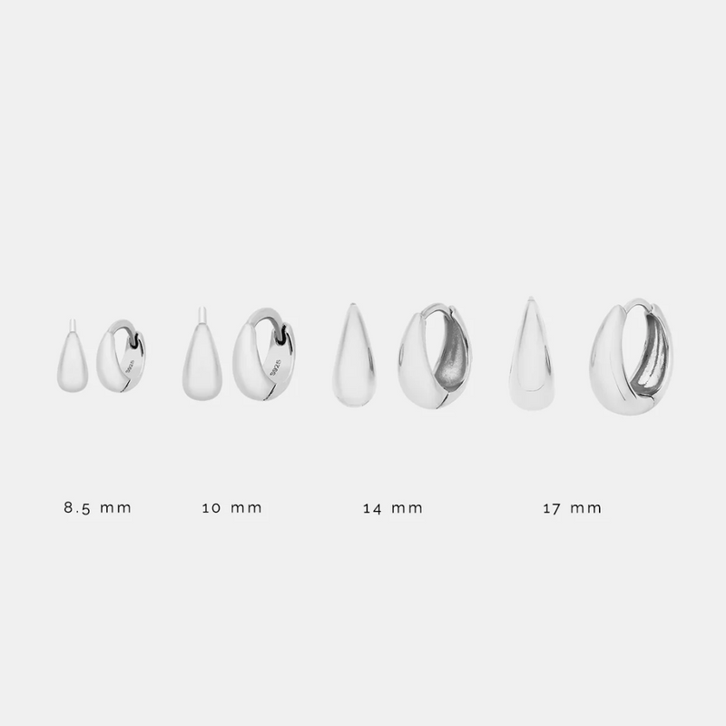Drop Huggies - Silver 14mm