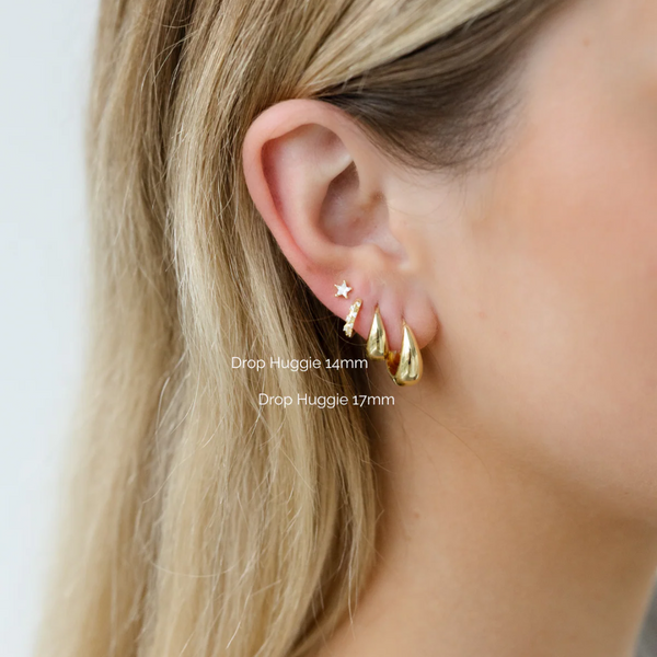 Drop Huggies - Gold 17mm