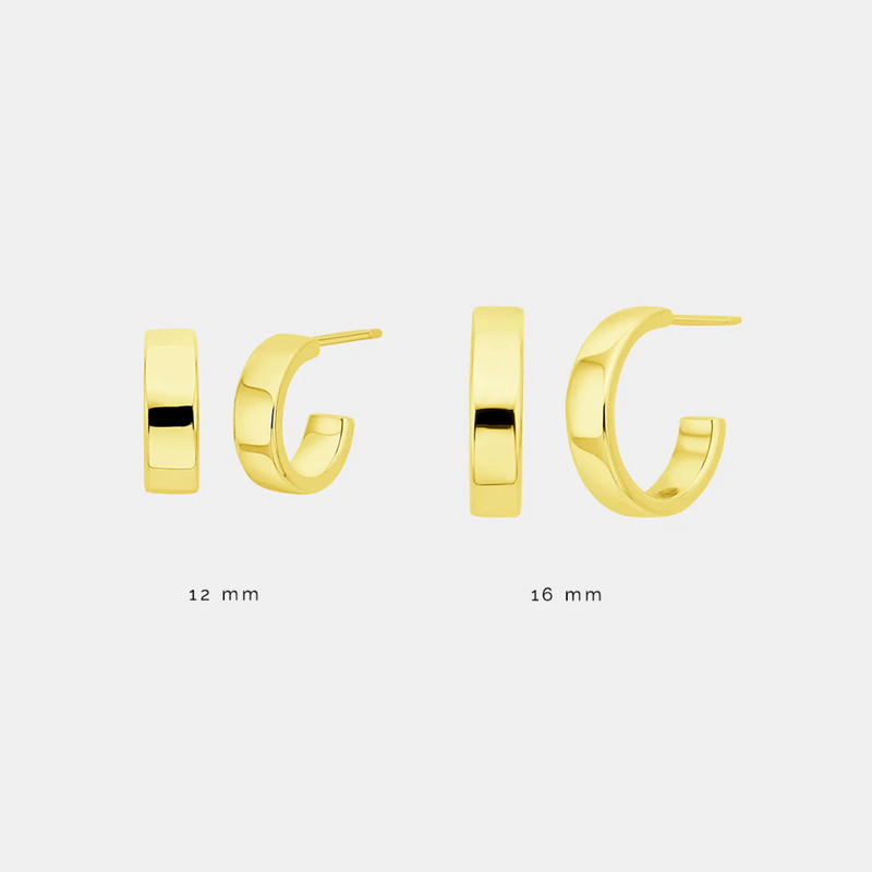 Standard Hoop Studs - Gold 16mm
