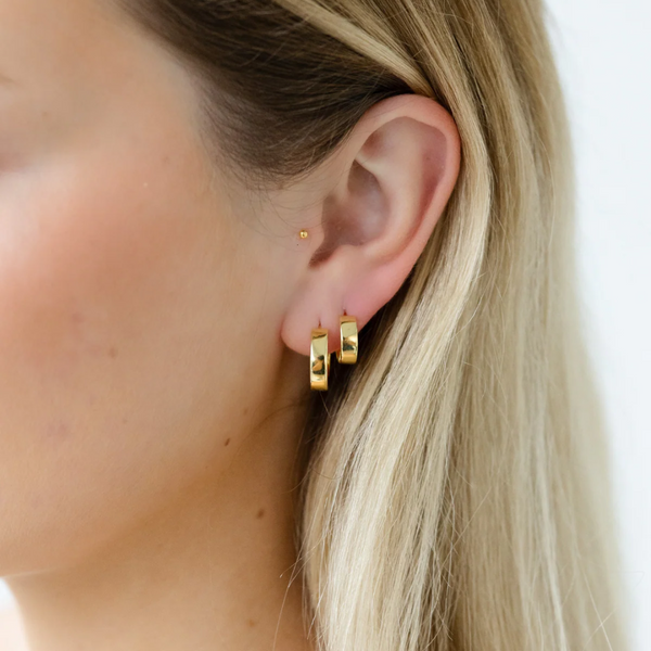 Standard Hoop Studs - Silver 12mm