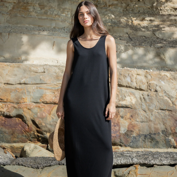 Rib Knit Dress - Black