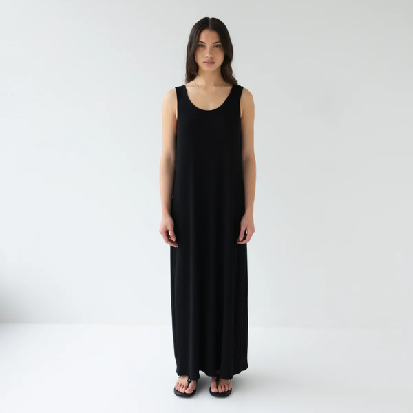 Rib Knit Dress - Black
