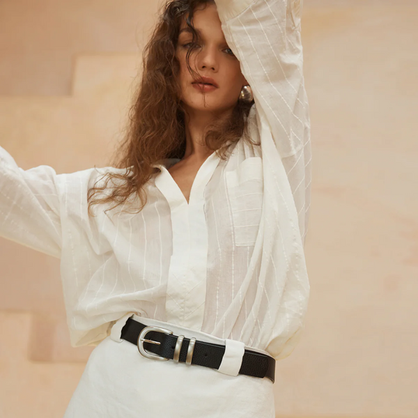 Let It Be Belt - Black + Silver