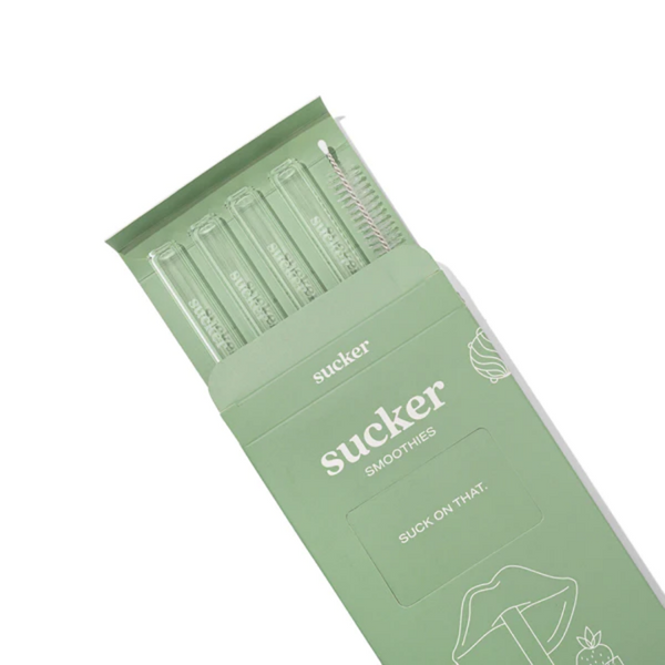 Reusable Glass Smoothie Straws - Clear