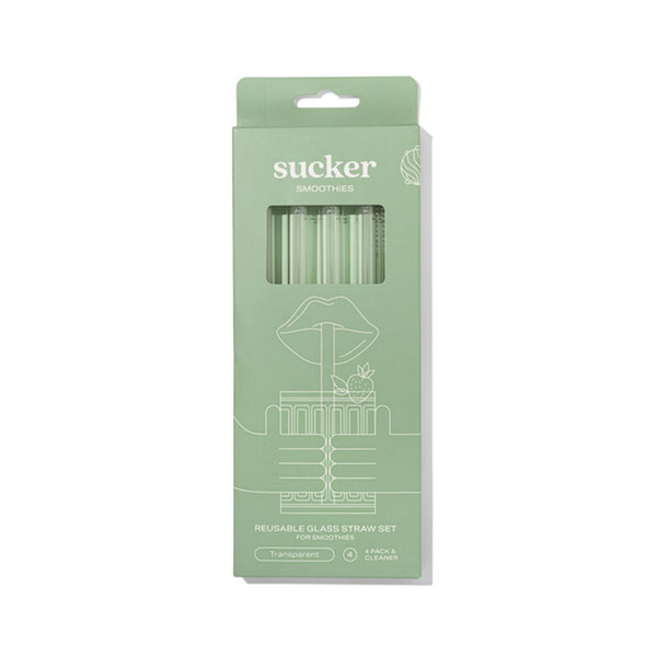 Reusable Glass Smoothie Straws - Clear